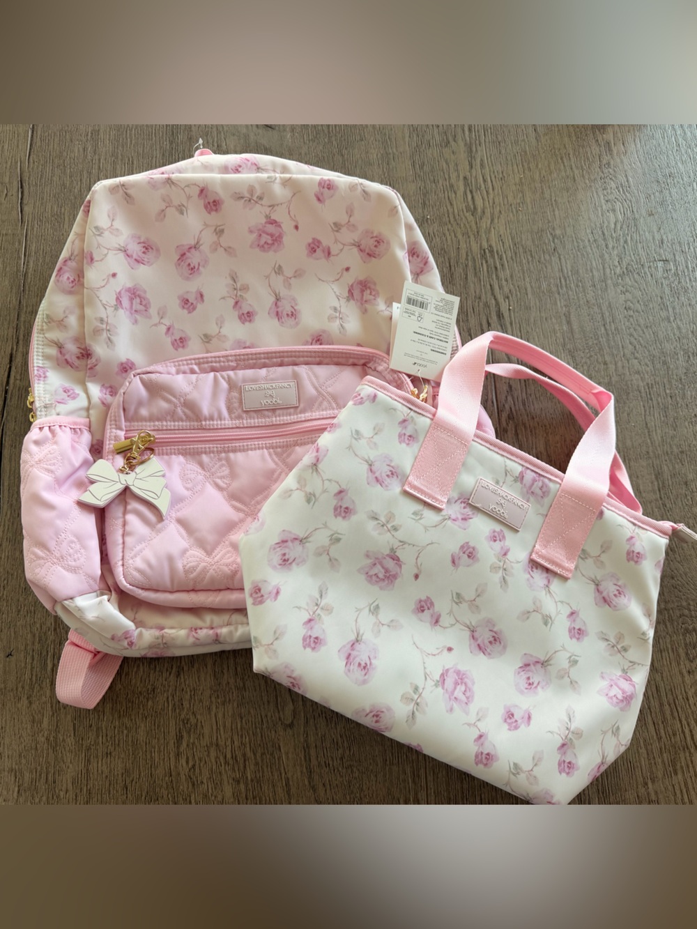 LoveShackFancy x Target Pink Floral Kids Backpack and Matching Lunchbox